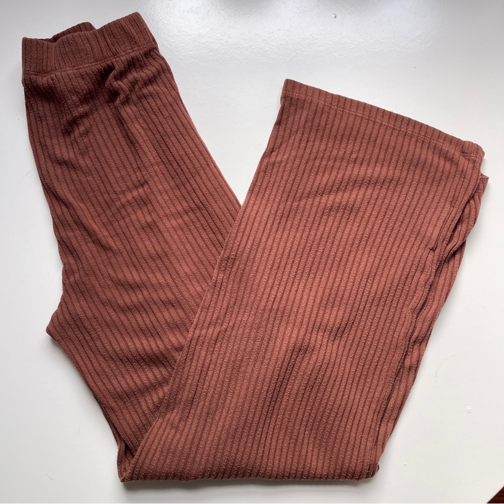 Reformation Wide Leg Ribbed Lounge Pants